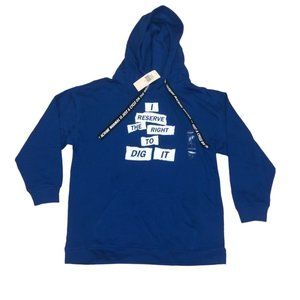 Dubgee by Whoopi Blue Pullover Hooded Sweater Hoodie Small Womens Pocket